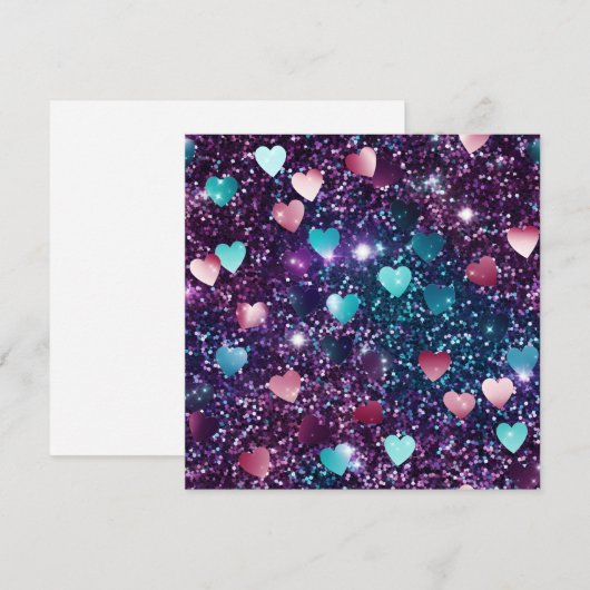 Glitzer Valentinstag Feiertagskarte (Vorne/Hinten)