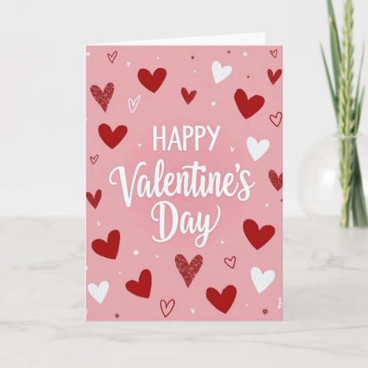 Glitzer-Valentinstag-Herz-Karte Karte (Vorderseite)