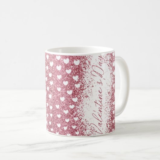 Glitzer Valentinstag Kaffeetasse (VorderseiteRechts)