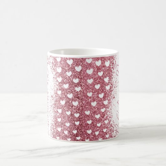 Glitzer Valentinstag Kaffeetasse (Mittel)