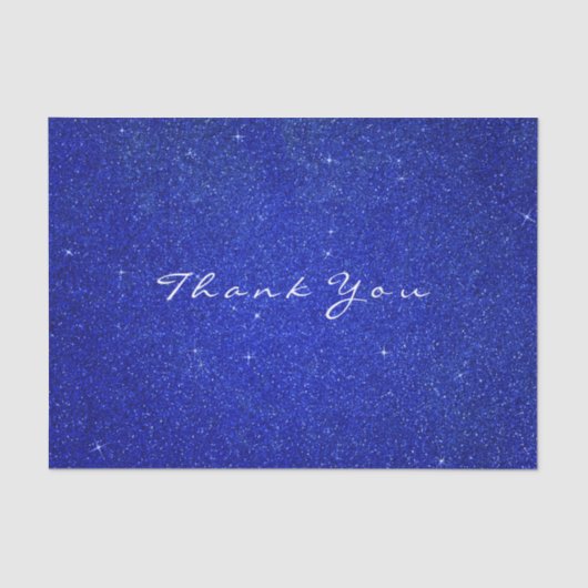 Glitzer Vielen Dank Cobalt Blue Spark Bridal Seidenpapier (Vorderseite)