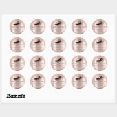 Glitzer Vielen Dank Lashes Rose Gold aus Liebe Runder Aufkleber (Blatt)