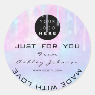 Glitzer Vielen Dank Logo-Logo-Holograph Made Web B Runder Aufkleber