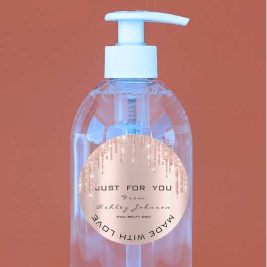 Glitzer Vielen Dank Luxus Rose Gold aus Liebe Runder Aufkleber