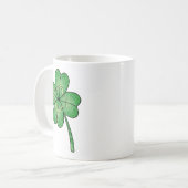 Glitzer Vierblattklee Kaffeetasse (Vorderseite Links)