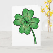 Glitzer Vierblattklee Karte (Gelbe Blume)