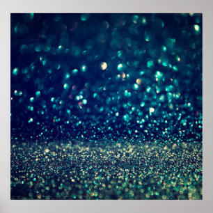 Glitzer Vintag Lichter Hintergrund: Gold, Silber,  Poster