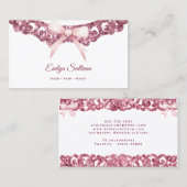 Glitzer Vintager Rahmen rosa Bugkarte Visitenkarte (Vorne/Hinten)