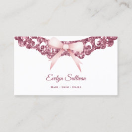 Glitzer Vintager Rahmen rosa Bugkarte Visitenkarte