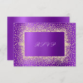 Glitzer Violet Amethyst Gold UAWG Krystal A RSVP Karte (Vorne/Hinten)