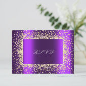 Glitzer Violet Amethyst Gold UAWG Krystal RSVP Karte (Stehend Vorderseite)