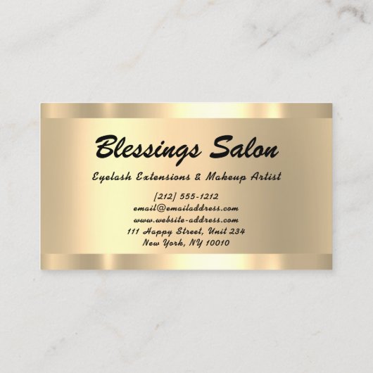 Glitzer VIP Gold Frame Event Planner Luminous Busi Visitenkarte (Rückseite)