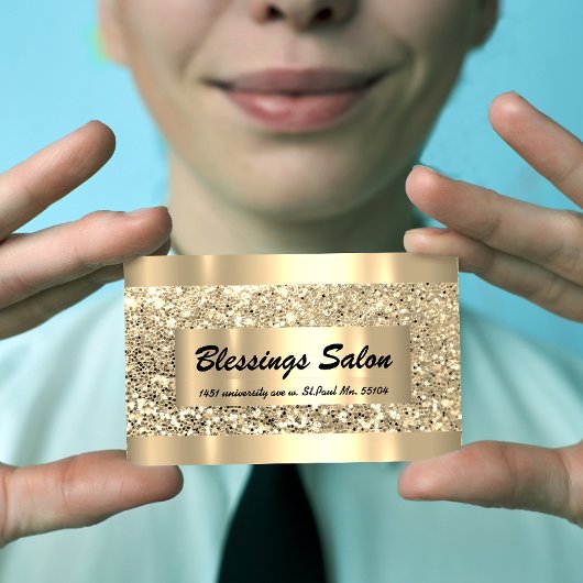 Glitzer VIP Gold Frame Event Planner Luminous Busi Visitenkarte