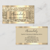 Glitzer VIP Gold Frame Glam Pink Modernes Studio Visitenkarte (Vorne/Hinten)