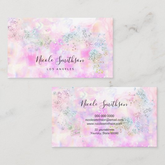 Glitzer Visitenkarte (Vorne/Hinten)