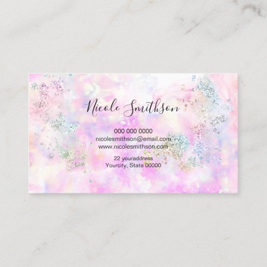 Glitzer Visitenkarte (Rückseite)