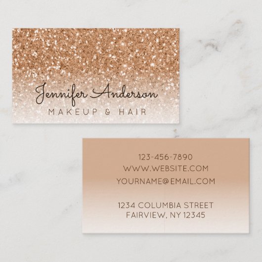 Glitzer Visitenkarte (Vorne/Hinten)