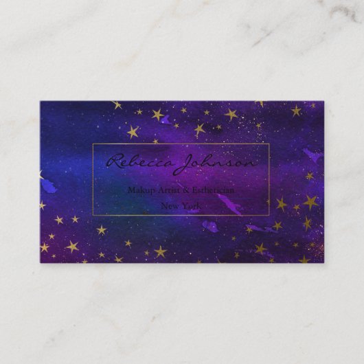 Glitzer-Visitenkarte für lila und Gold Visitenkarte (Vorderseite)