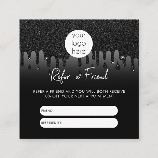 Glitzer-Visitenkarte Quadratische Visitenkarte (Vorderseite)