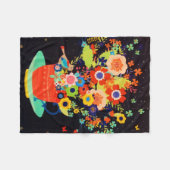 Glitzer von Bird Floral Bird Fleecedecke (Vorderseite (Horizontal))