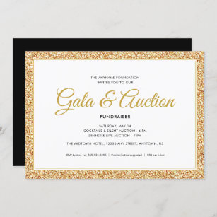 Glitzer von Gold Imitate   Gala Auktion und Fundra Einladung