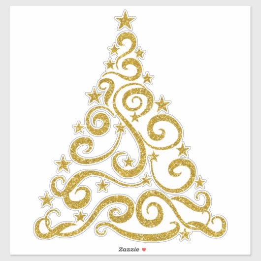 Glitzer von Gold Imitate | Weihnachtswirbel Aufkleber (Blatt)
