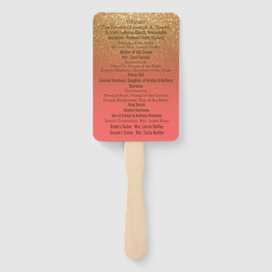 Glitzer von Korallen und Gold - Programm Fächer (Rückseite)