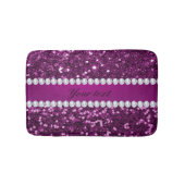 Glitzer von Lila Imitaten und Diamanten Badematte (Vorderseite)