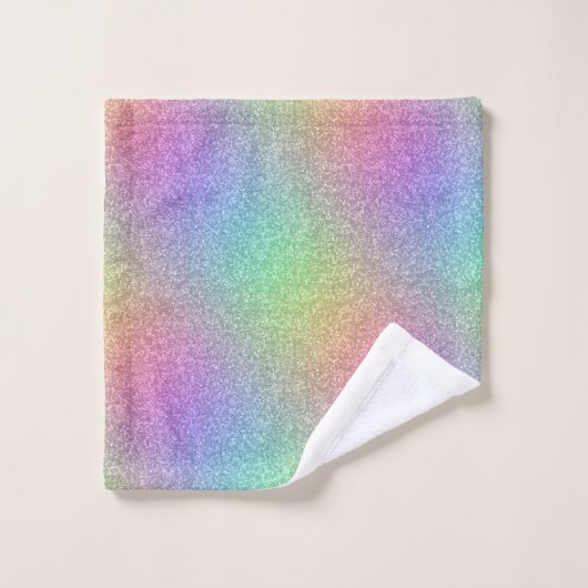 Glitzer von Regenbogen Badhandtuch Set (Waschlappen)