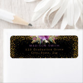 Glitzer Wasserfarbe Blume Gold Confetti Schwarz (Insitu)