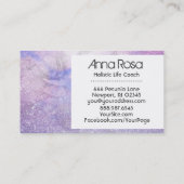 *~* Glitzer Wasserfarbe Blume Lavender Magenta Visitenkarte (Rückseite)