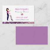 Glitzer Wasserfarbe Cartoon Haushaltshilfe Reinigu Visitenkarte (Vorne/Hinten)