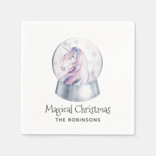 Glitzer Wasserfarbe Einhorn Weihnachten Serviette