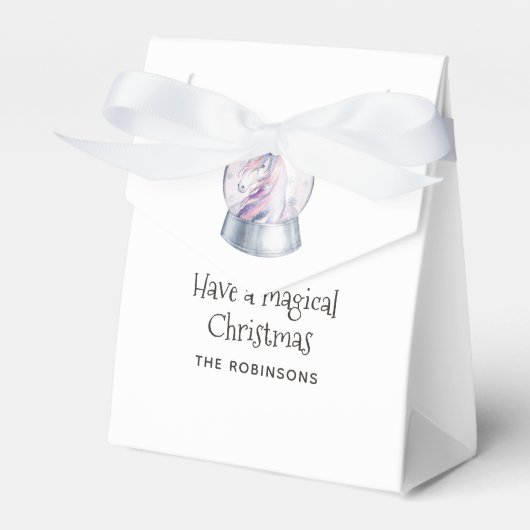 Glitzer Wasserfarbe Einhorn Winterurlaub Geschenkschachtel (Vorderseite)