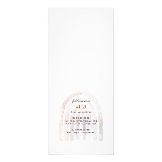 Glitzer Wasserfarbe Regenbogenpreisliste Werbekarte (Hinten)