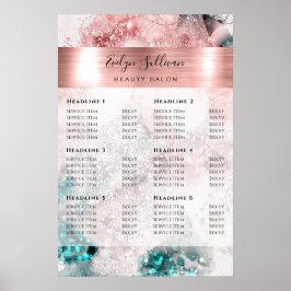 Glitzer Wasserfarbe Rose Gold Fohlen Preisliste Poster