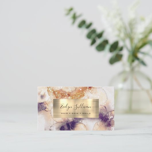 Glitzer Wasserfarbe und Fohlen Visitenkarte (Stehend Vorderseite)