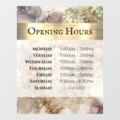 Glitzer Wasserfarbe und Foil Öffnungszeiten Fensteraufkleber (Blatt)