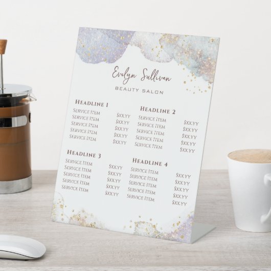 Glitzer Wasserfarben Formen Schönheitssalon Preisl Sockelschild (In SItu)