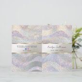 Glitzer Wasserfarbenwellen Service-Menü-Broschüre (Stehend Vorderseite)