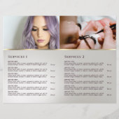 Glitzer Wasserfarbenwellen Service-Menü-Broschüre (Rückseite)