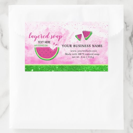 Glitzer Wassermelone Rechteckiger Aufkleber (Tasche)