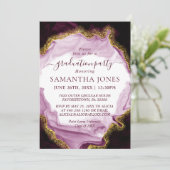 Glitzer Watercolor Calligraphy Abschluss Einladung (Stehend Vorderseite)