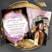 Glitzer Watercolor Calligraphy Abschluss Einladung