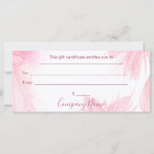 Glitzer Watercolor Chic Geschenkgutschein (Rückseite)