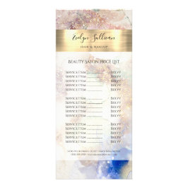 Glitzer Watercolor Gold Foil Preisliste Werbekarte