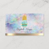 Glitzer Watercolor Green Pineapal Opal Visitenkarte (Vorderseite)