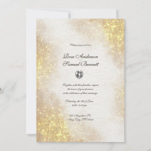 Glitzer Watercolor Shapes Hochzeit Einladung