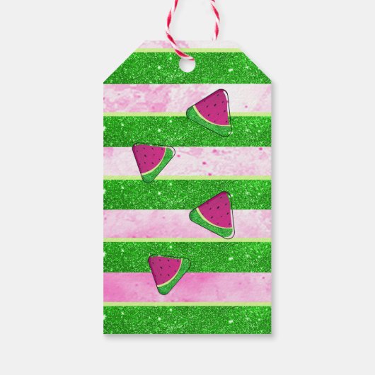 Glitzer watermelon dank Geschenk Tag Geschenkanhänger (Rückseite)