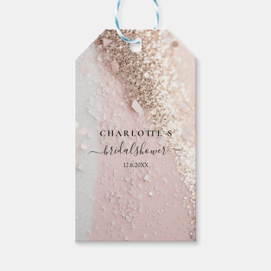 GLITZER WEDD BRAUTPARTY GIFT TAGS GESCHENKANHÄNGER (Vorderseite)